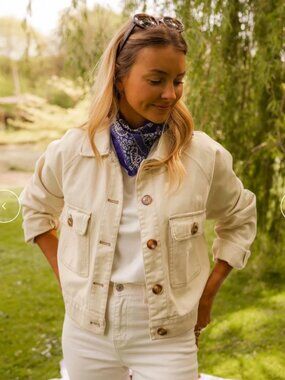 Easy Clothes Cream Denim Jacket - Small/Medium
